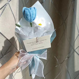 Rose and tulip knitted bouquet - Artificial Flowering Plants | Buy Online in UK