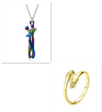 Love Hug Necklace Unisex Men Women Couple Jewelry Simple Temperament Clavicle Chain Valentine's Day Lover Gift