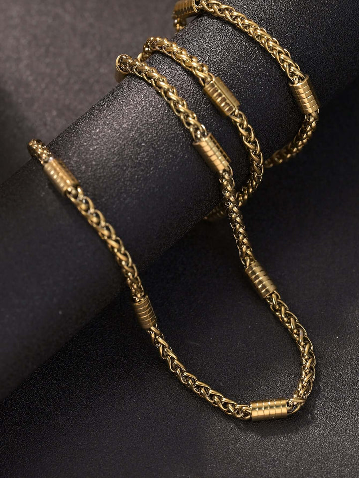 Buy Fashionable stainless steel thick necklace and twisted long necklace in UK - High Quality