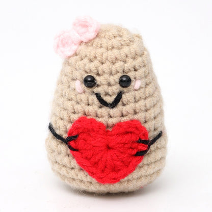 Wool Crocheted Positive Energy Potato Facial Expression Package – Wool Fruit - Stuffed Animals | Buy Online in UK