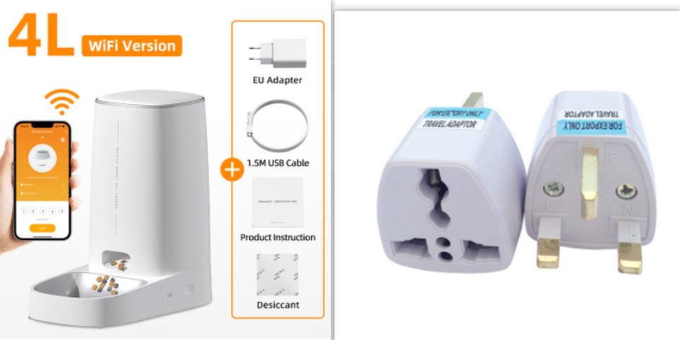 4L Automatic Pet Feeder Cat Food Dispenser Accessorie - Automatic Feeders | Buy Online in UK