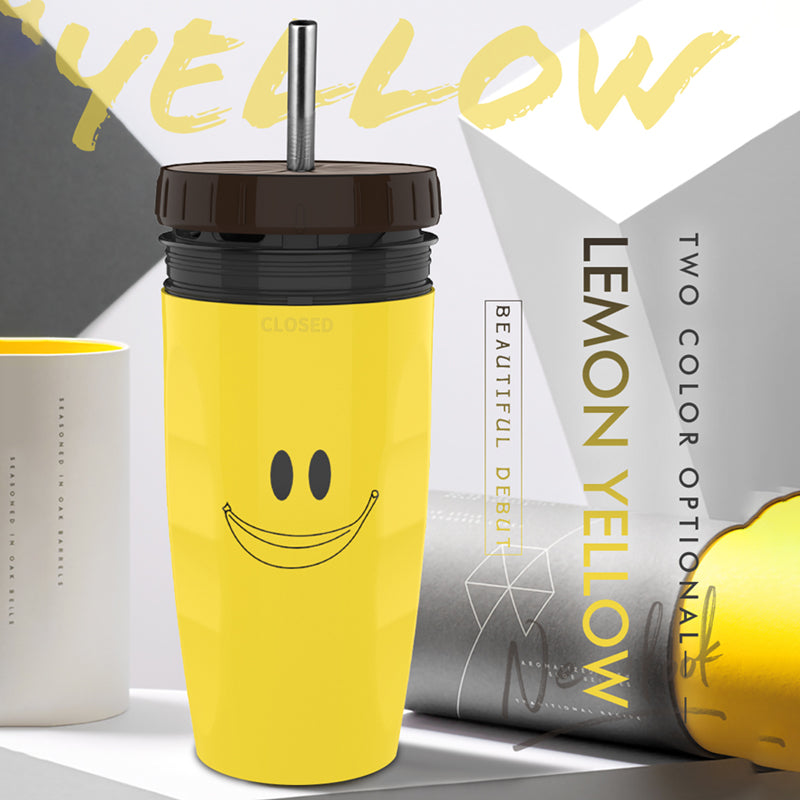 Portable Twist Tumbler – Double‑Insulated No‑Cover Cup with Straw for Children & Adults - Tumblers | Buy Online in UK
