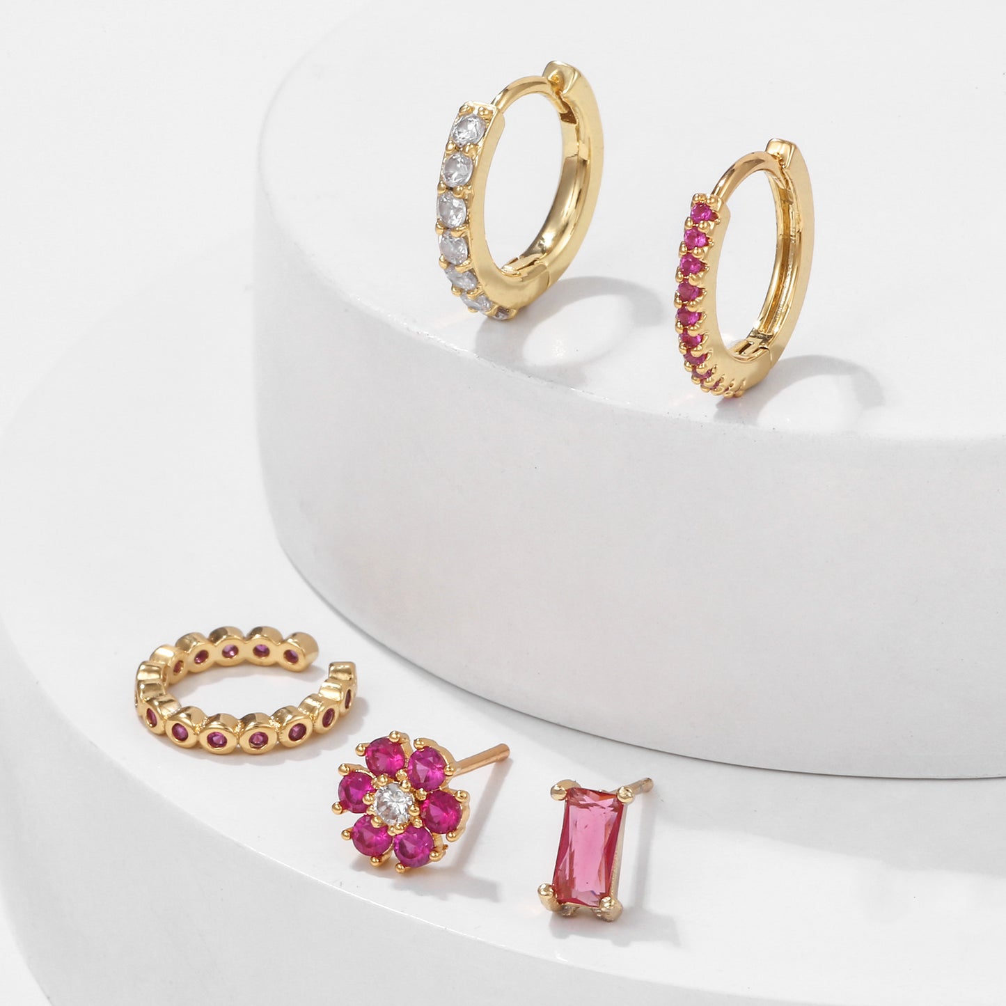 Women's Fashion Flower Earrings Set