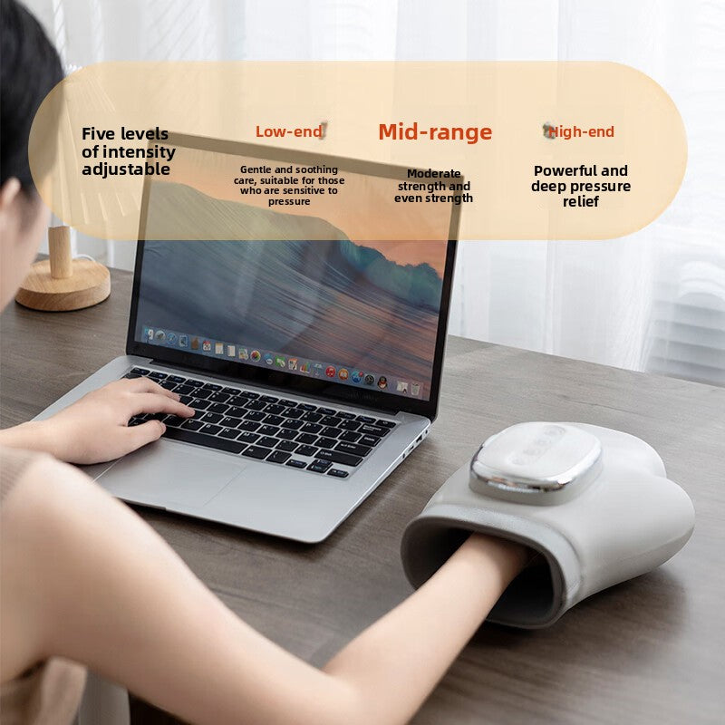Hand heating massage device