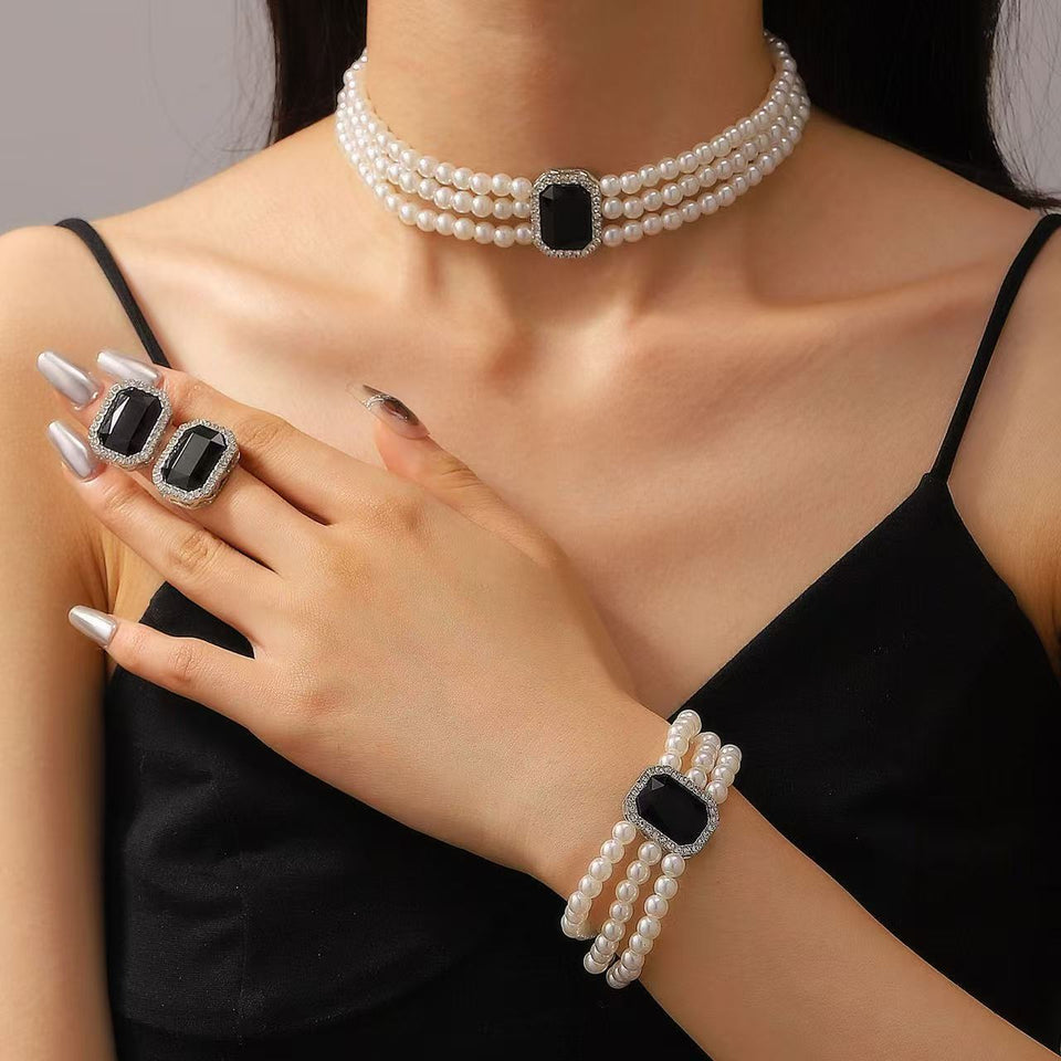 Imitation Pearl Jewelry Set for Women – Elegant Wedding & Party Fashion