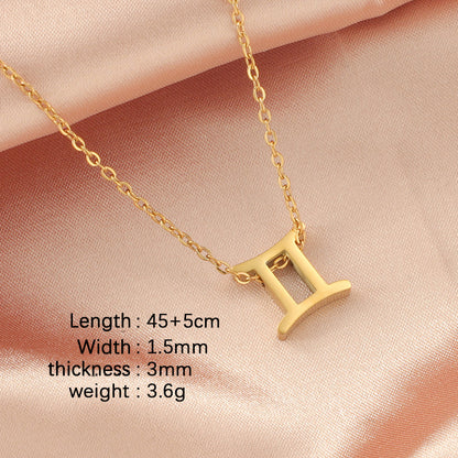 12 Zodiac Sign Collarbone Chain Necklace for Women