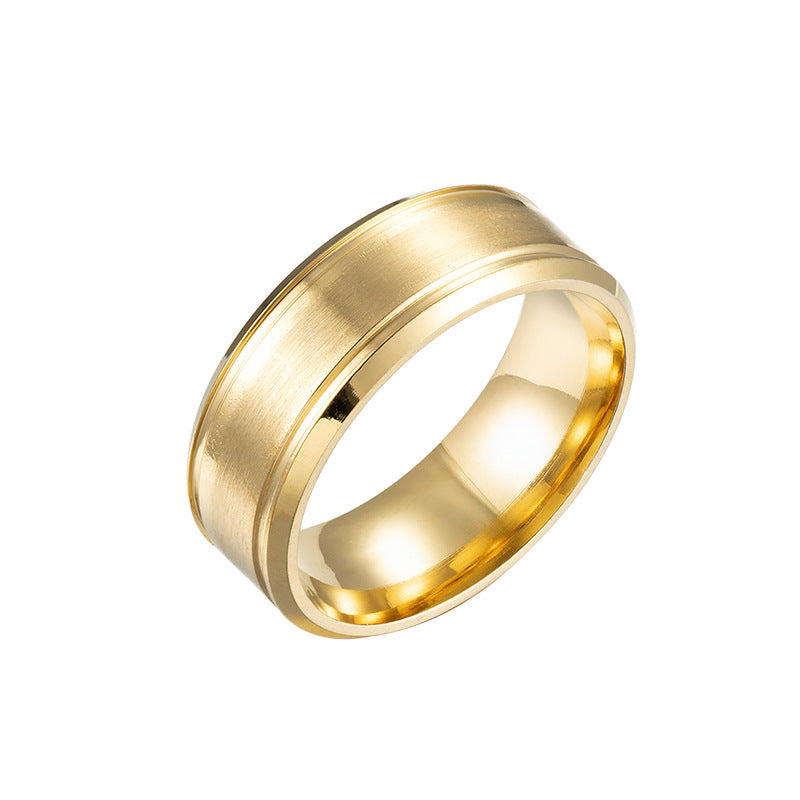 Men's Wedding Rings Black Silver Gold Pure 8MM Rings