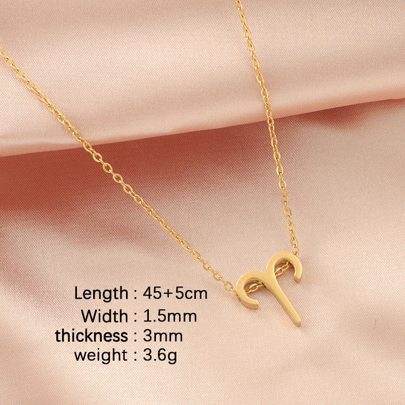 12 Zodiac Sign Collarbone Chain Necklace for Women
