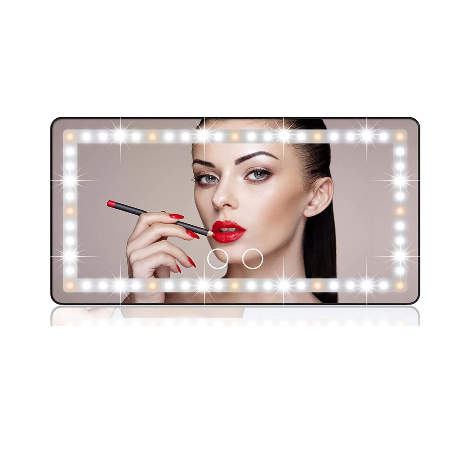 Buy Car Makeup Mirror with LED Lights Sun Visor Vanity Mirror USB Rechargeable UK in UK - High Quality Motor Vehicle Mirrors