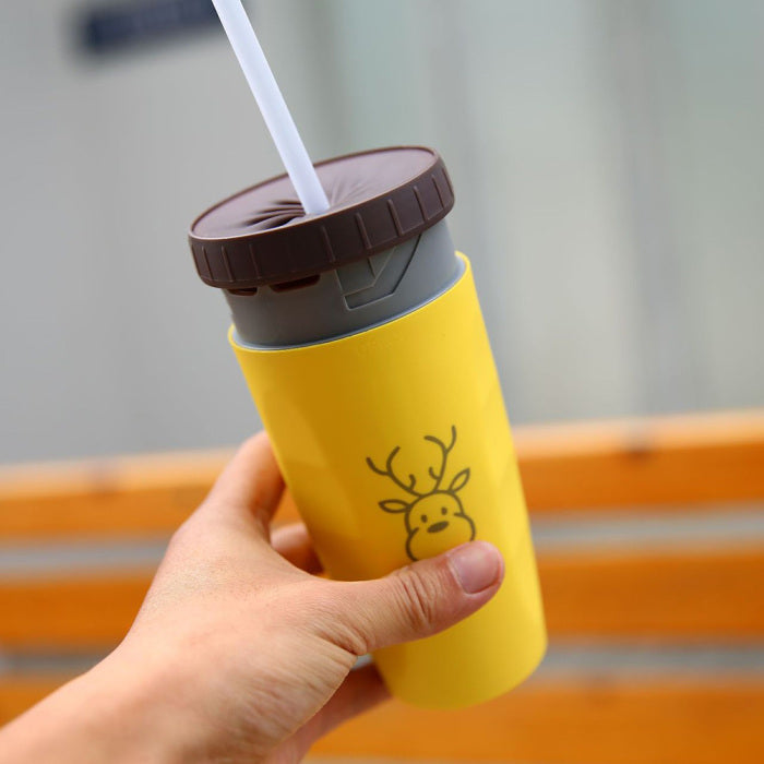 Portable Twist Tumbler – Double‑Insulated No‑Cover Cup with Straw for Children & Adults - Tumblers | Buy Online in UK