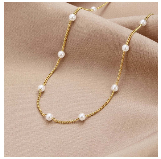 Titanium Steel Pearl Necklace For Women