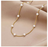 Titanium Steel Pearl Necklace For Women