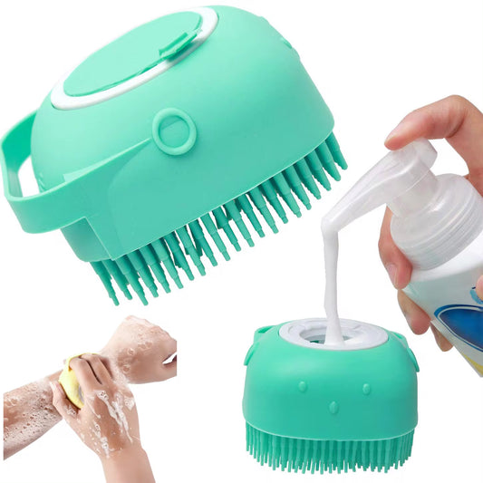 Silicone Shampoo Bath Brush Massage Comb Grooming Scrubber Brush - Uncategorized | Buy Online in UK