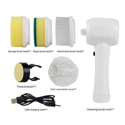 4‑in‑1 Electric Spinning Cleaning Brush – Cordless Handheld Scrubber for Home & Kitchen Cleaning - Scrub Brushes | Buy Online in UK
