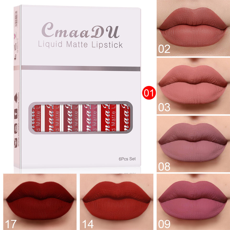 6 Boxes Matte Non-stick Waterproof Lipstick – Long Lasting Lip Gloss Set - Lipsticks | Buy Online in UK