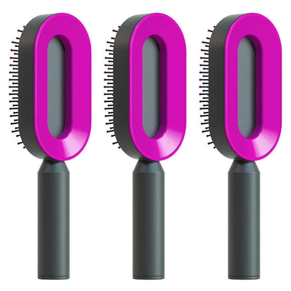 Self-Cleaning Hair Brush for Women – One-Key Cleaning, Anti-Static Hair Loss Comb - Hair Combs | Buy Online in UK