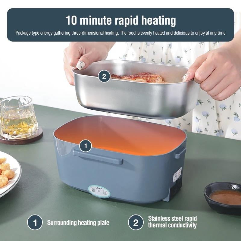 Electric Lunch Box Food Warmer for Home and Car - 1.5L Portable Heating Microwave - Food Warmers | Buy Online in UK