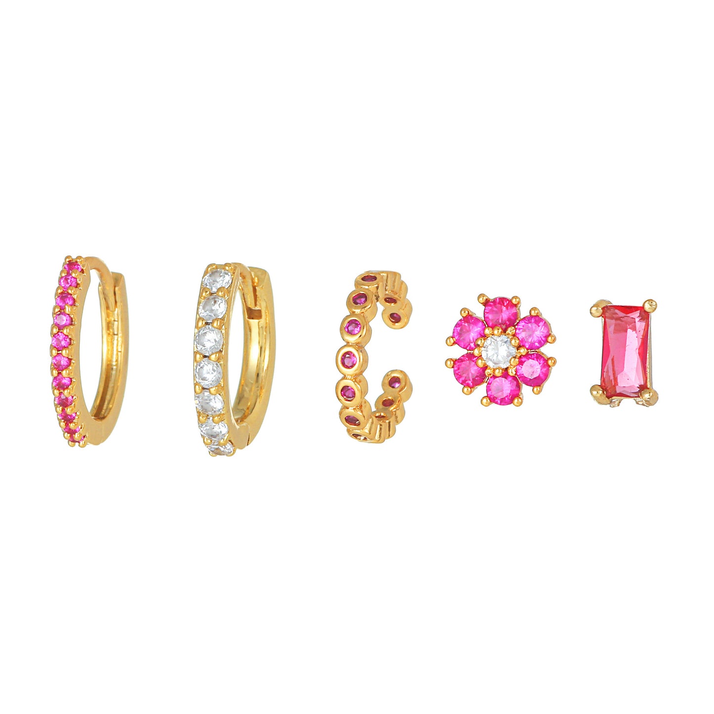 Women's Fashion Flower Earrings Set