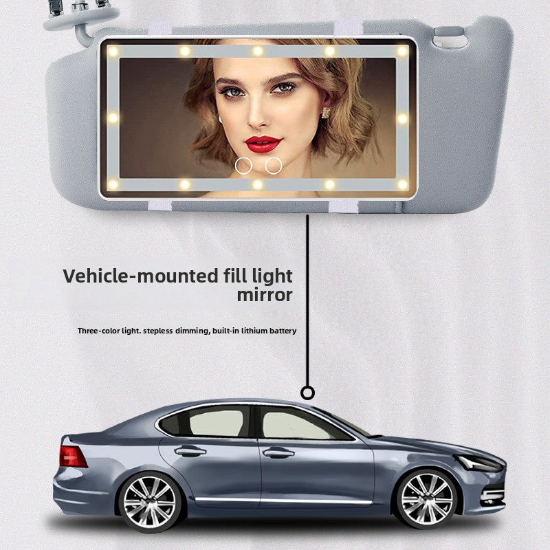 Buy Car Makeup Mirror with LED Lights Sun Visor Vanity Mirror USB Rechargeable UK in UK - High Quality Motor Vehicle Mirrors
