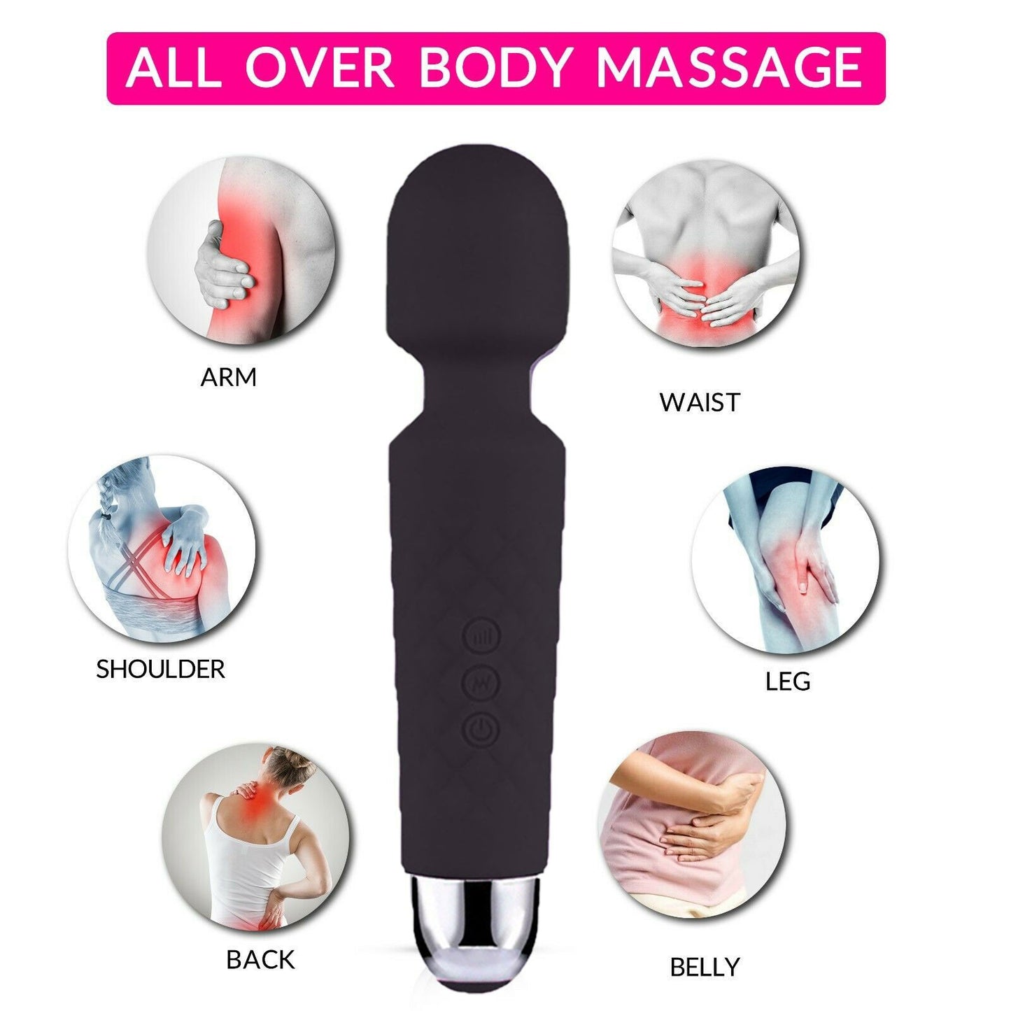 Magic Massage Wand Muscle Relaxation Massager 20 Speed Vibrating Full Body Therapy Motor Vibration - Electric Massagers | Buy Online in UK