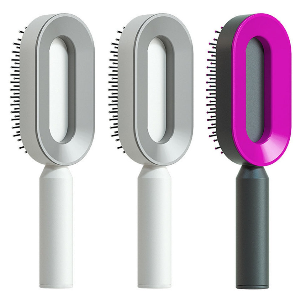 Self-Cleaning Hair Brush for Women – One-Key Cleaning, Anti-Static Hair Loss Comb - Hair Combs | Buy Online in UK