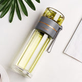 Double Wall Glass Water Bottle with Tea Infuser – Leakproof - Water Bottles | Buy Online in UK