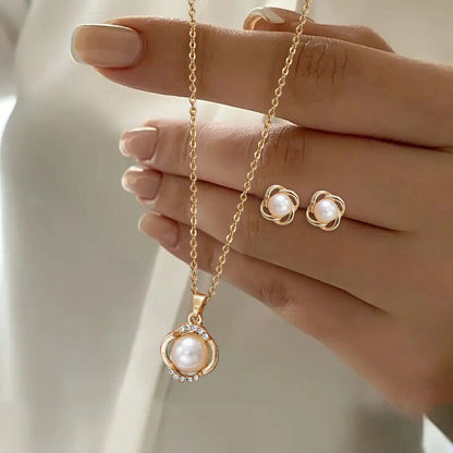 Elegant Pearl Imitation Jewelry Set for Women
