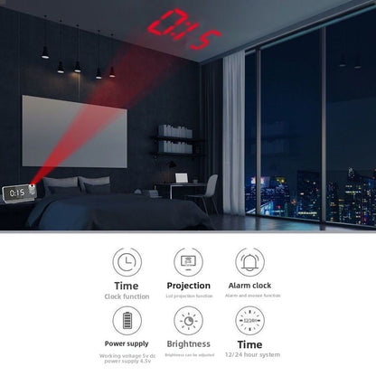 Rechargeable projection alarm clock