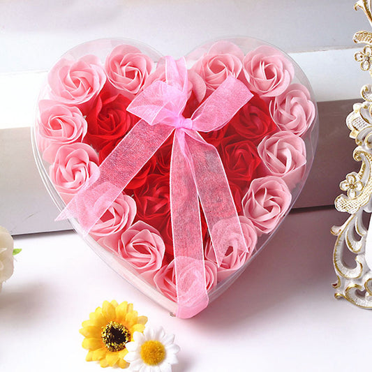 Rose-scented soap heart-shaped gift box - Artificial Flowering Plants | Buy Online in UK