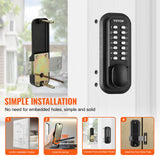 Mechanical Keyless Entry Door Lock, 14 Digit Keypad, Outdoor Gate Door Locks Set