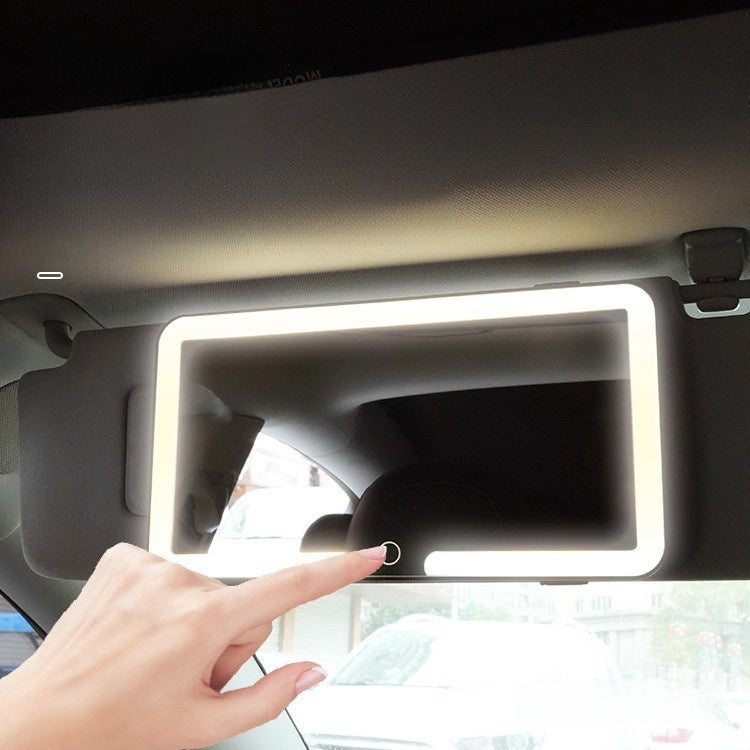 LED Car Makeup Mirror USB Rechargeable Sun Visor Vanity Light UK - Motor Vehicle Electronics | Buy Online in UK