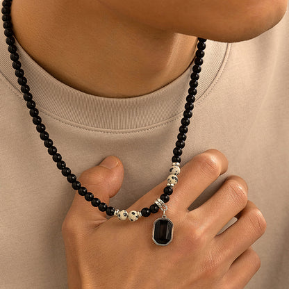 Geometric Beaded Necklace for Men - Necklaces | Buy Online in UK