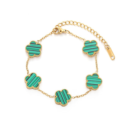 Clover Five-Petal Bracelet Jewelry – Lucky Flower Charm Bracelet for Women