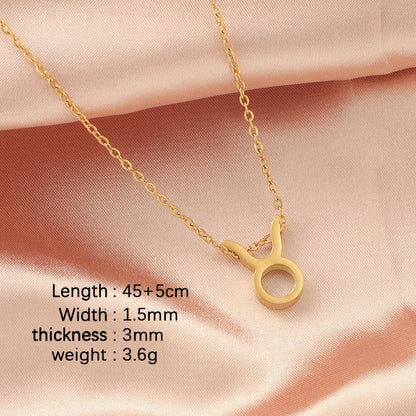 12 Zodiac Sign Collarbone Chain Necklace for Women