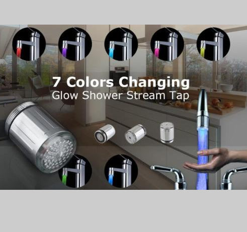 Creative LED Light‑Up Faucet – Temperature‑Sensing Kitchen & Bathroom Tap Nozzle - Faucet Accessories | Buy Online in UK