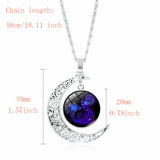 12 Constellation Zodiac Sign Moon Glass Necklace