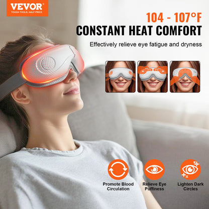 VEVOR Eye Massager with Heat & Remote – 5 Modes, Bluetooth Music, Eye Care Device - Electric Massagers | Buy Online in UK