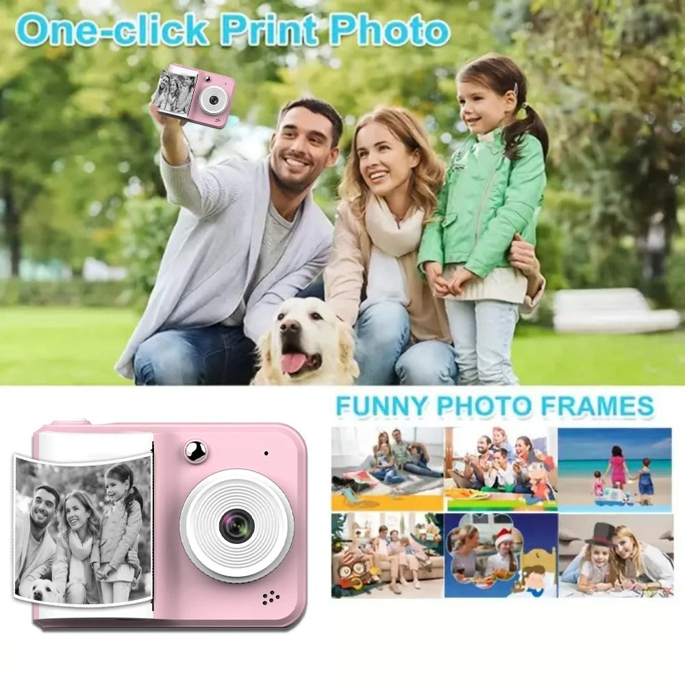 Thermal Print Camera HD 1080P Photo Printing Camera With 3 Rolls Print Paper - Pretend Electronics | Buy Online in UK