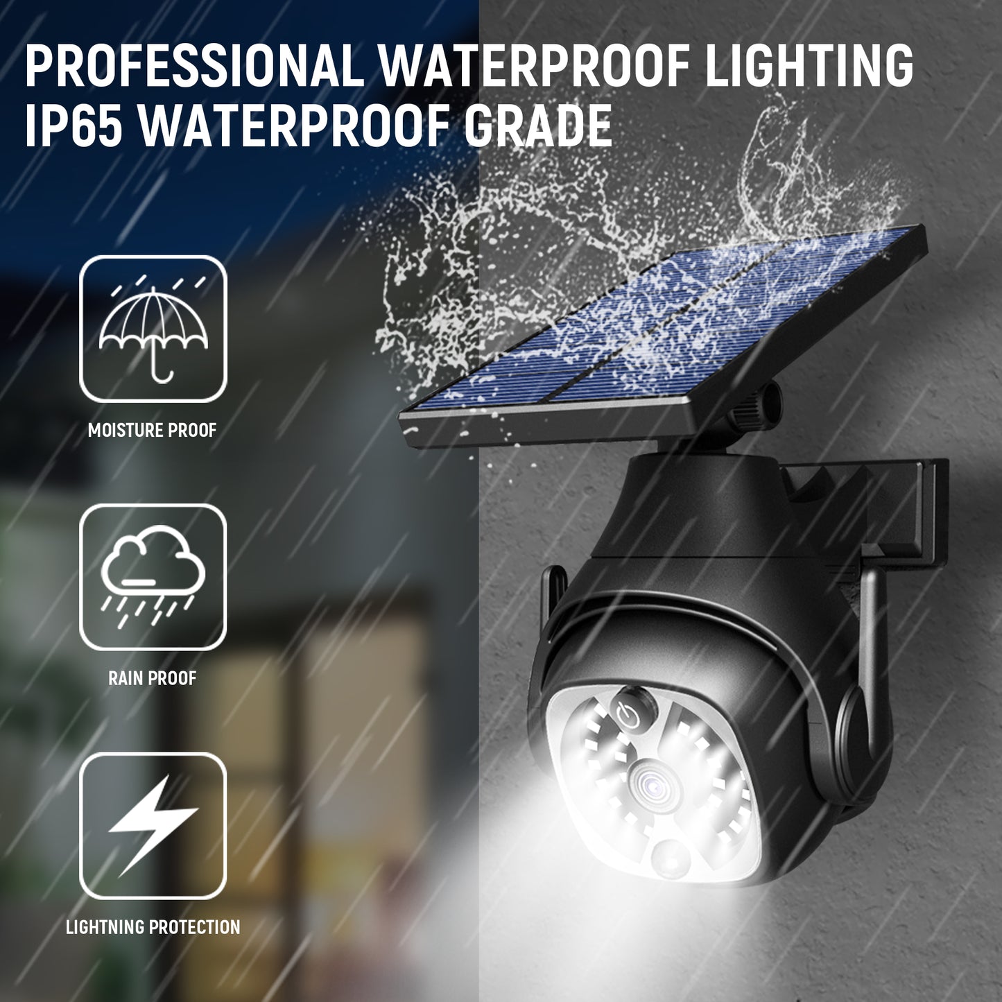 Solar Powered Outdoor Courtyard Lights, Household Lighting Lights Human Sensing Lights Outdoor Waterproof Street Lights Balcony Solar Wall Lights