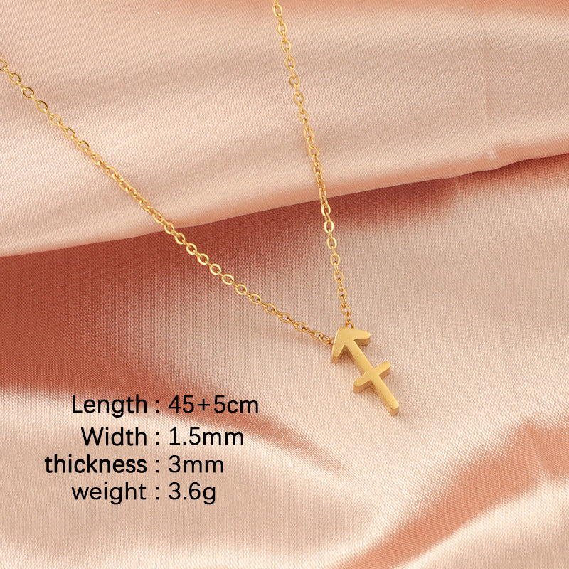 12 Zodiac Sign Collarbone Chain Necklace for Women