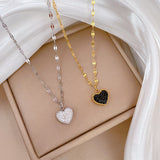 Extremely Simple Double-sided Heart-shaped Furnace Necklace