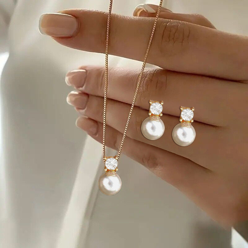 Elegant Pearl Imitation Jewelry Set for Women