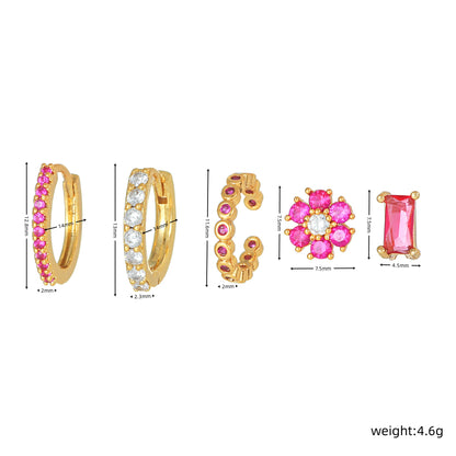 Women's Fashion Flower Earrings Set