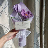 Rose and tulip knitted bouquet - Artificial Flowering Plants | Buy Online in UK