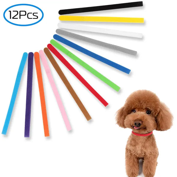 12 Colors Whelping Puppy ID Collars Adjustable Double-Sided Pet ID Bands - Uncategorized | Buy Online in UK