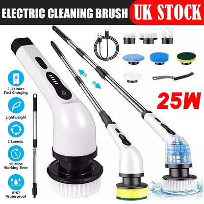 9-in-1 Electric Spin Scrubber with Telescopic Handle