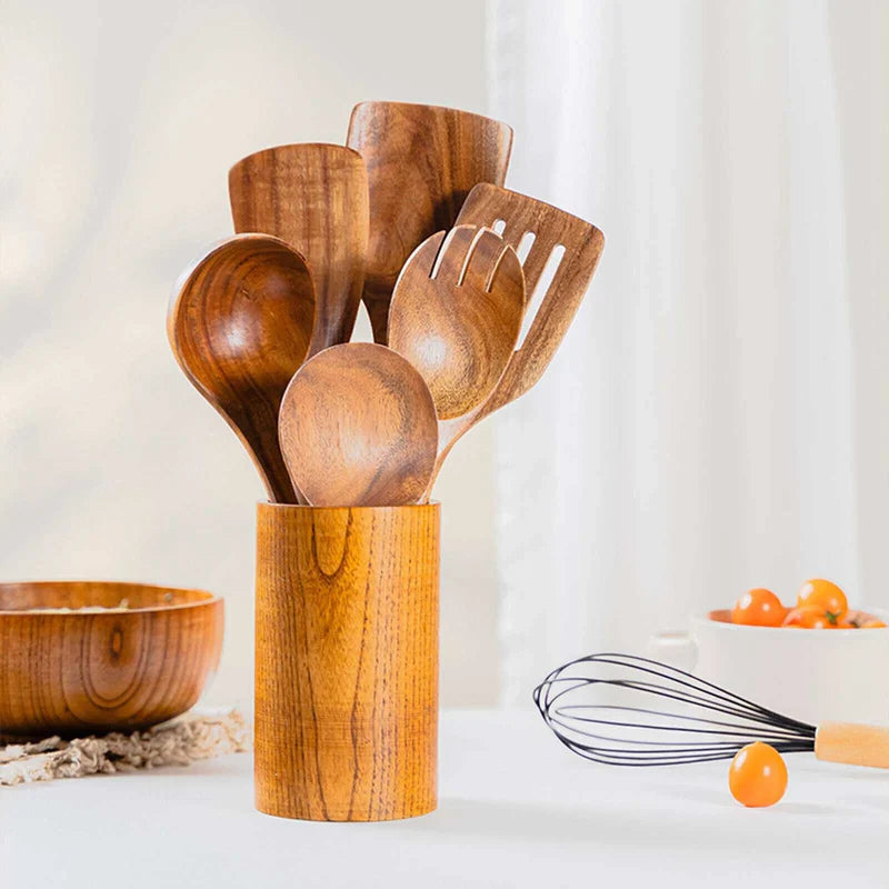 ProChef Handcrafted Teak Utensil Set Eco-Friendly