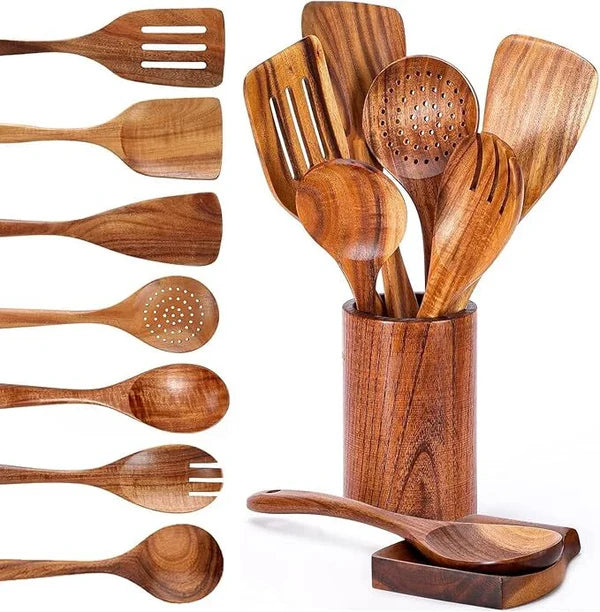 ProChef Handcrafted Teak Utensil Set Eco-Friendly