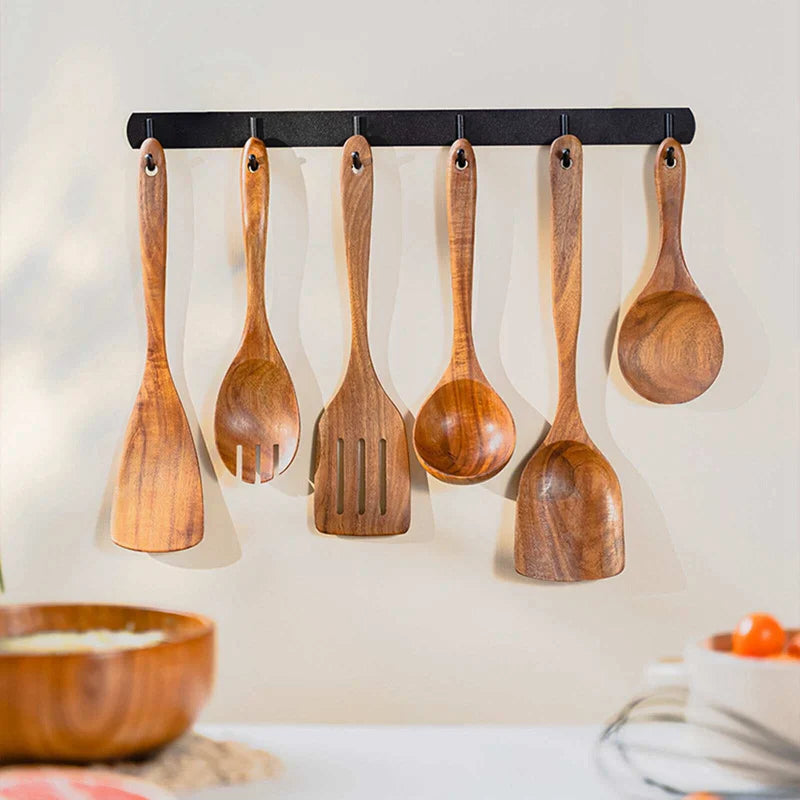 ProChef Handcrafted Teak Utensil Set Eco-Friendly