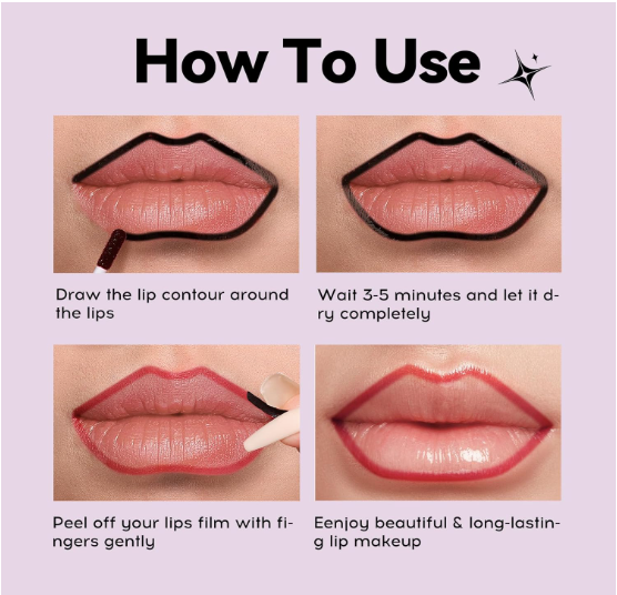 How to use peel off lip liner tattoo